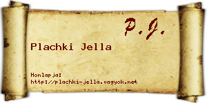 Plachki Jella névjegykártya